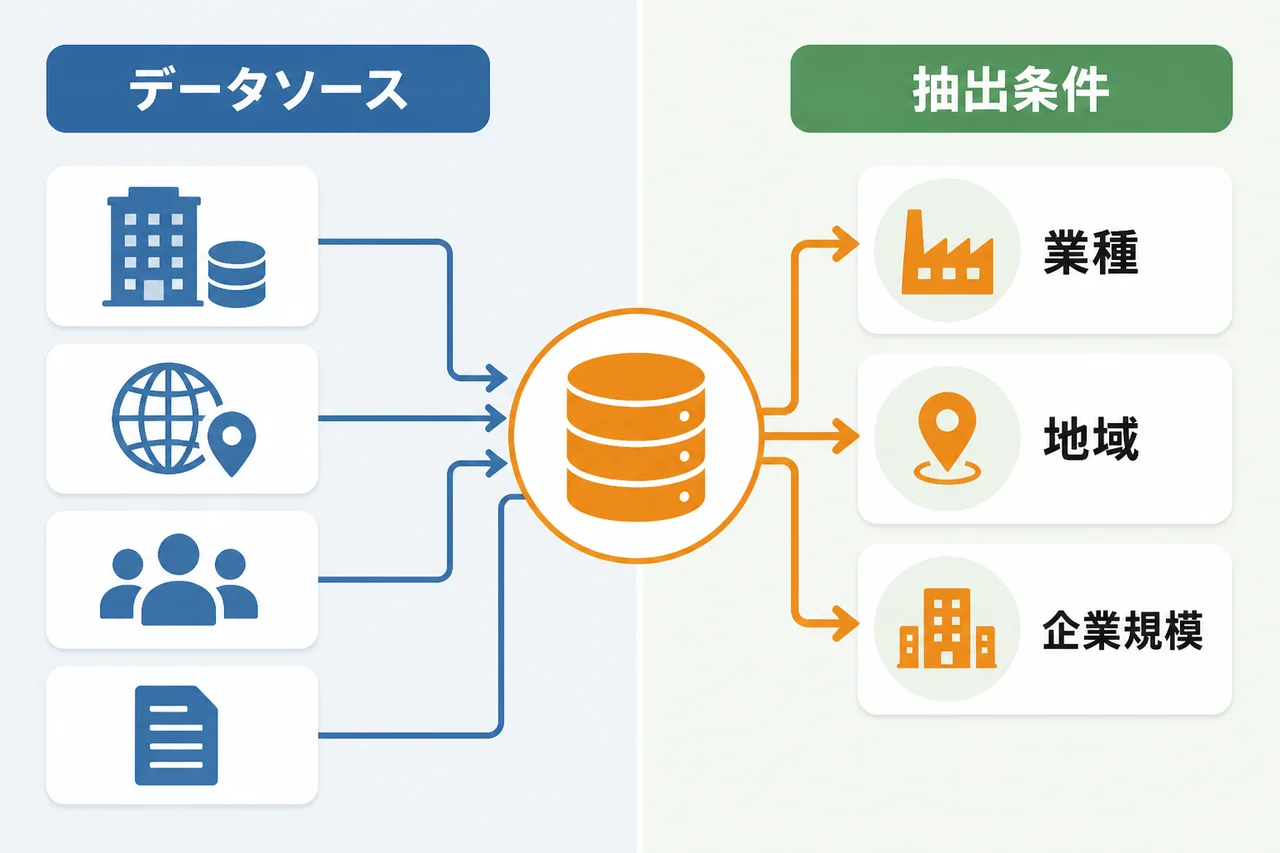 営業リスト作成AIで使われる主なデータと抽出条件