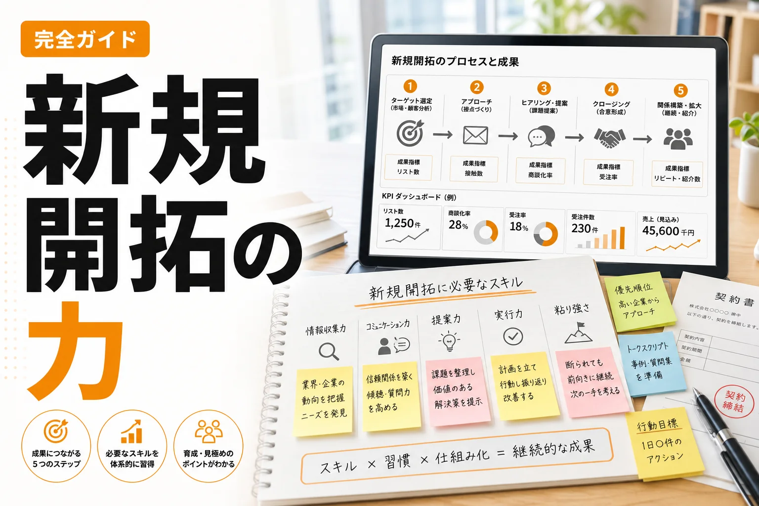 営業職 新規開拓で求められる力とは?成果を分けるスキル・育成法・見極め方を体系解説