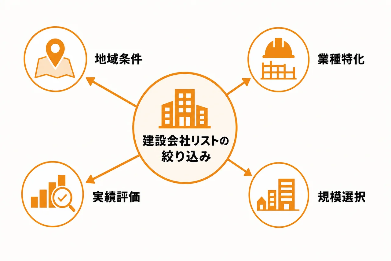 建設会社リストを絞り込むための実践的な条件