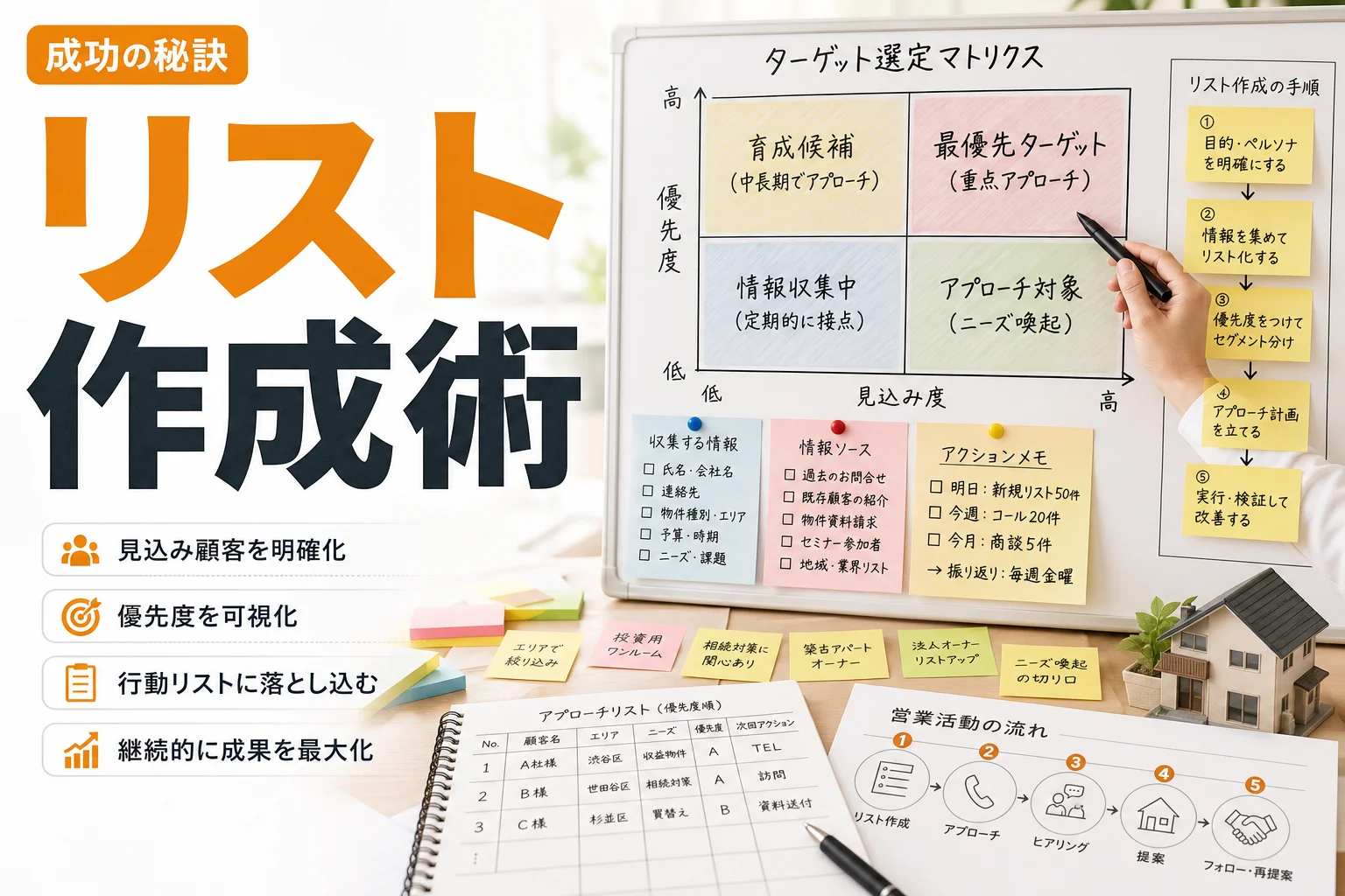 不動産 営業 リストの作り方と活用法|成果につながる見込み顧客開拓の実践ポイント