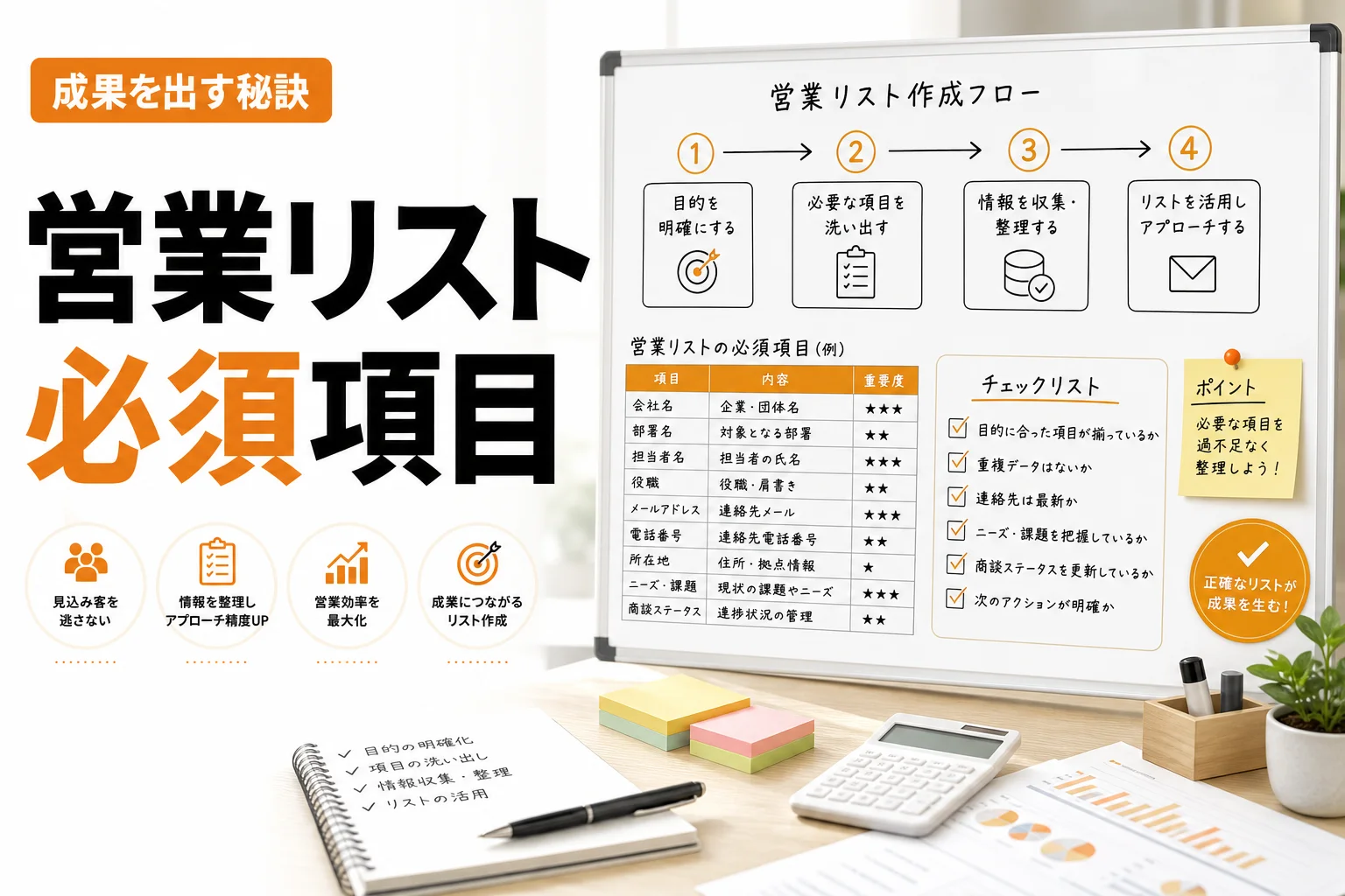 営業リストの項目は何が必要?BtoB営業で成果につながる必須項目と作り方を徹底解説