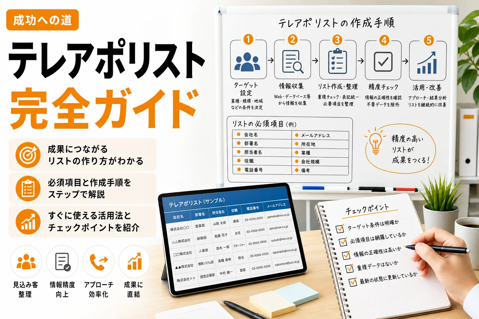 営業 テレアポ リストの作り方完全ガイド|成果につながる作成手順・項目・活用法