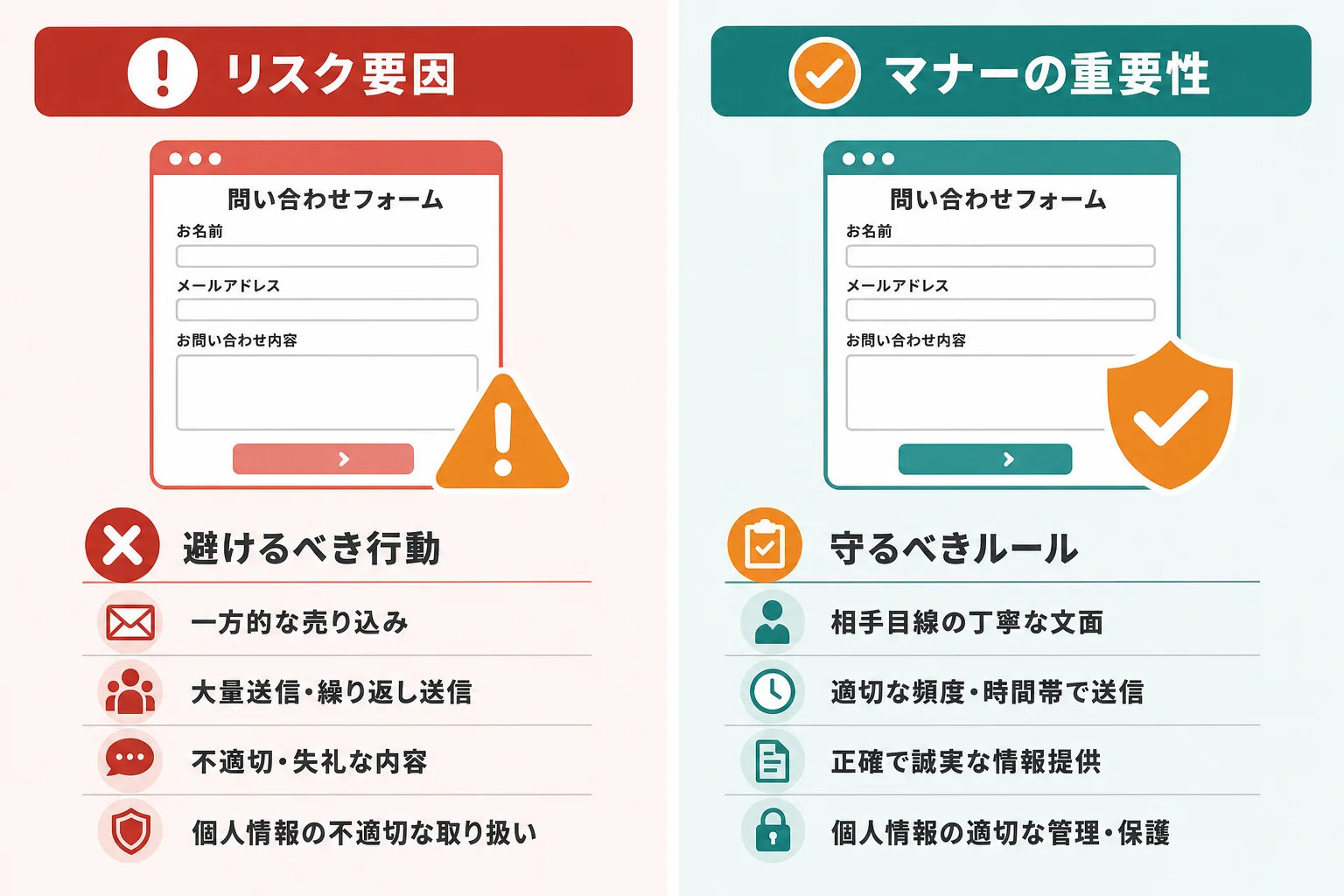 問い合わせフォーム営業で注意したいリスクとマナー