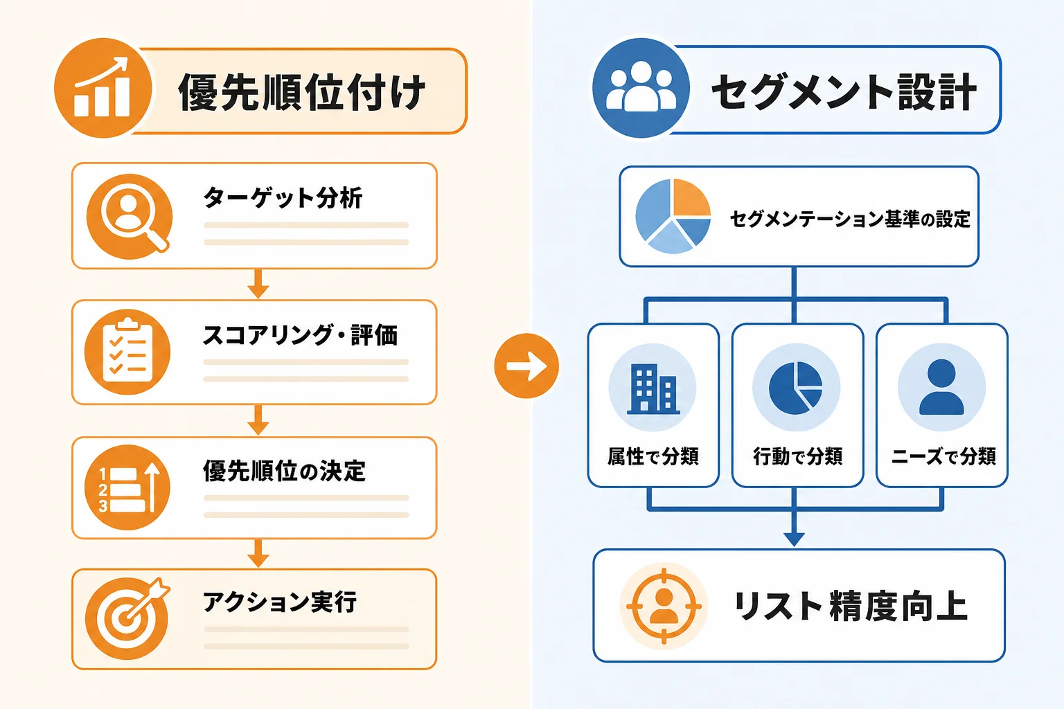 成果につながる営業リストにするための優先順位付けとセグメント設計