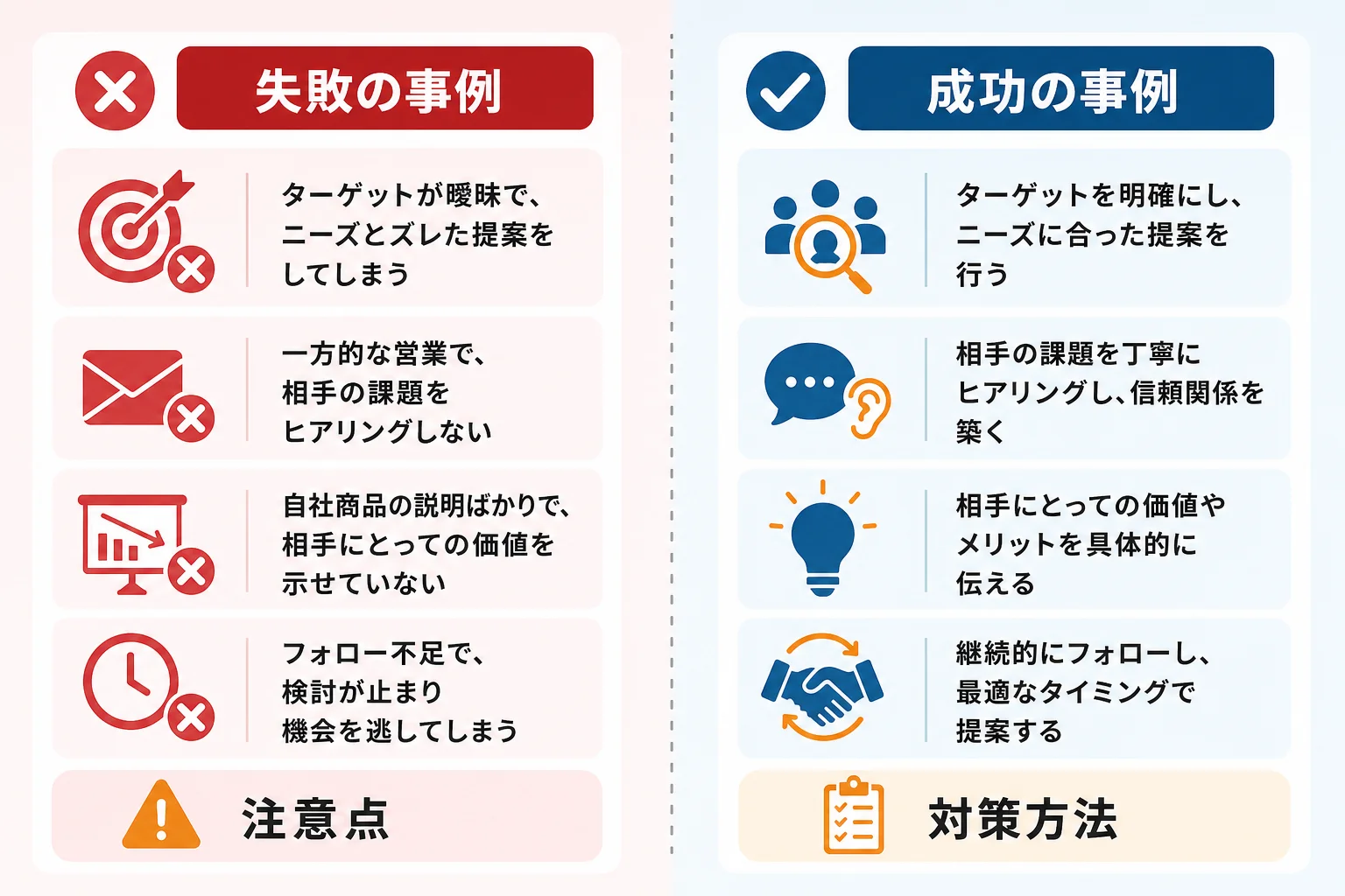 新規顧客開拓でよくある失敗と対策