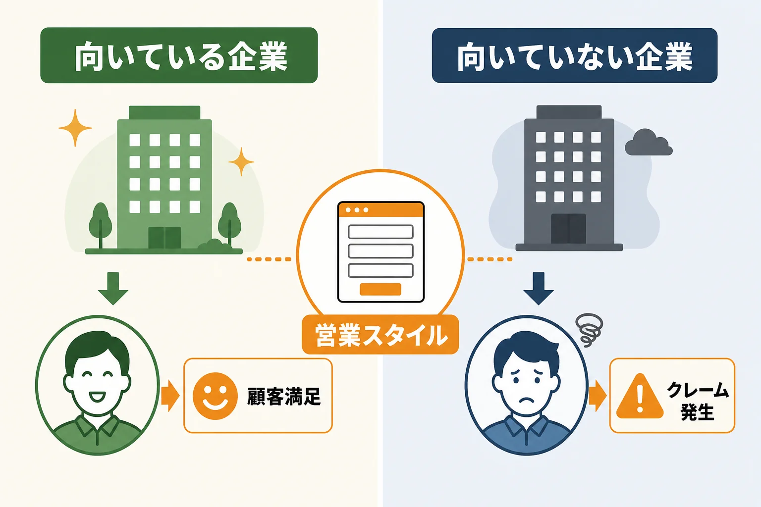 フォーム営業が向いている企業・向いていない企業