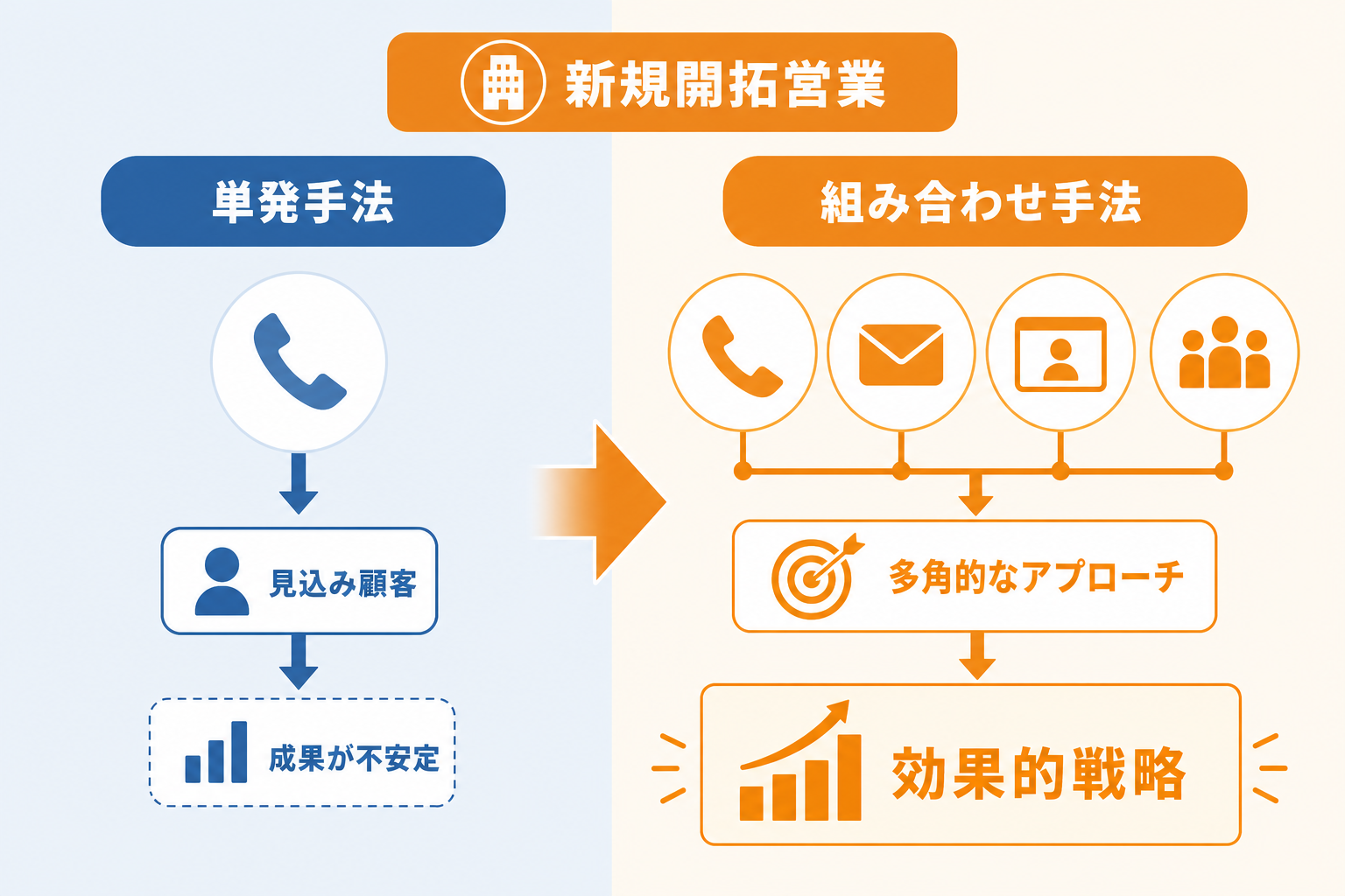 鉄則3：アプローチ手法は単発ではなく組み合わせで設計する