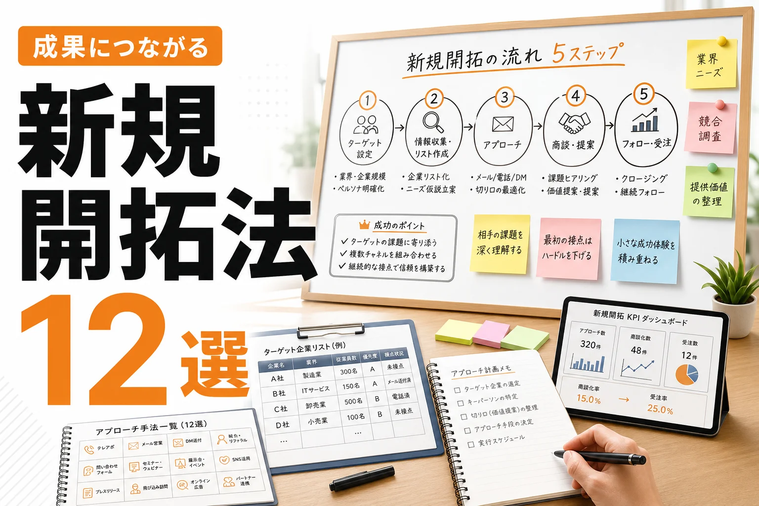 法人営業の新規開拓方法12選|成果につながる選び方と実行手順を徹底解説