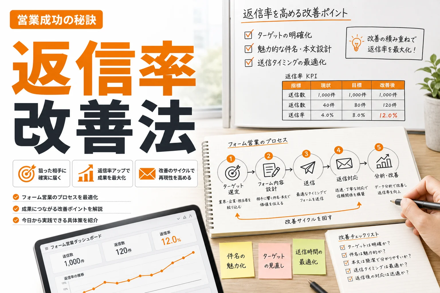 フォーム営業の返信率を高める方法とは?成果につながる改善ポイントを徹底解説