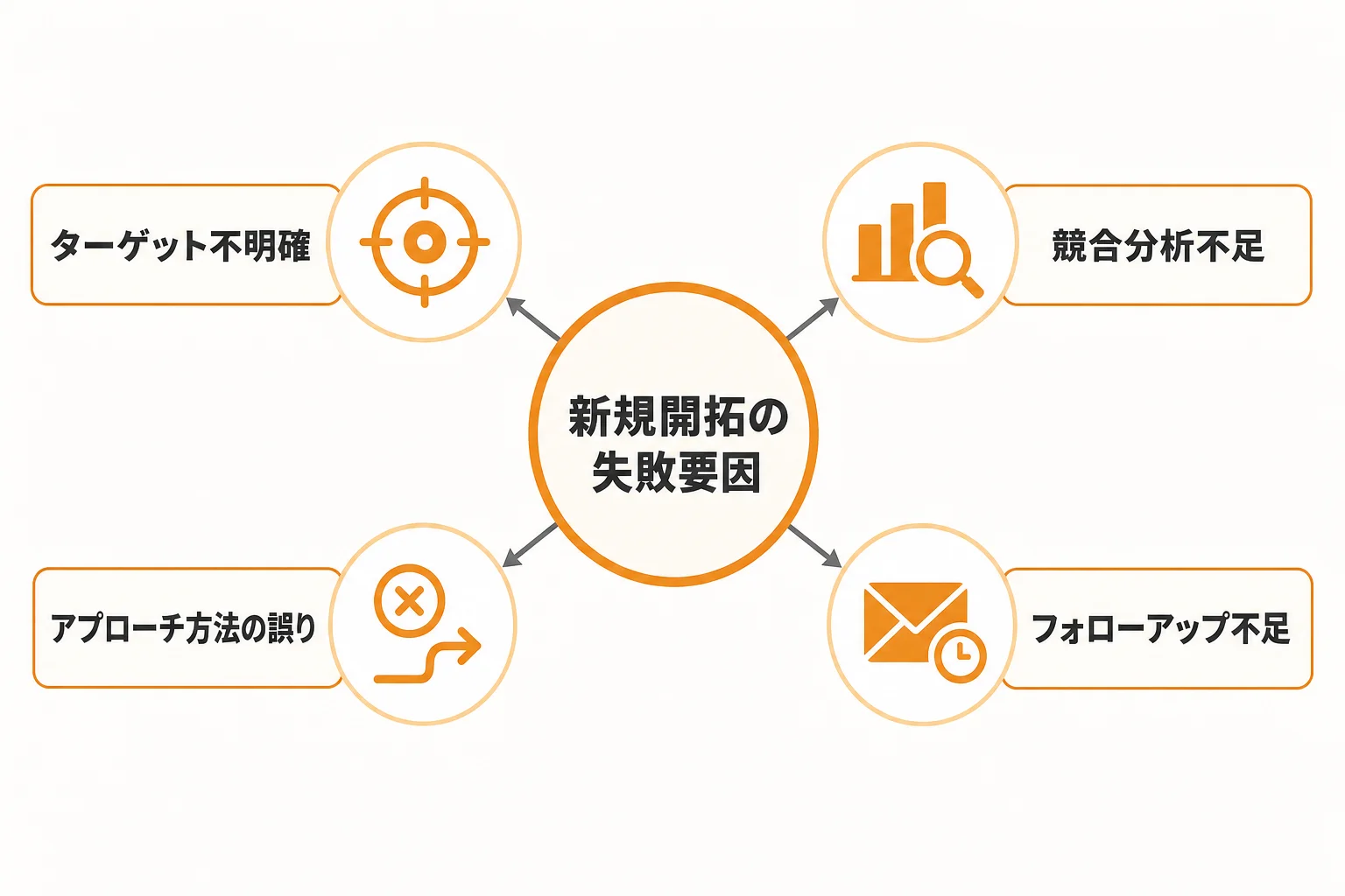 新規開拓がうまくいかない主な原因