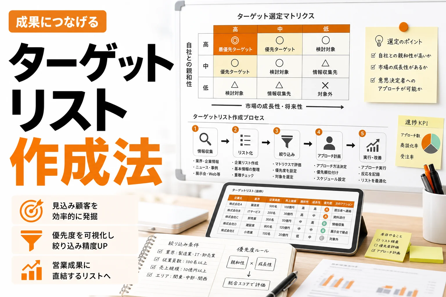 営業 ターゲット リストの作り方完全ガイド|見込み顧客を絞り込み成果につなげる実践手法