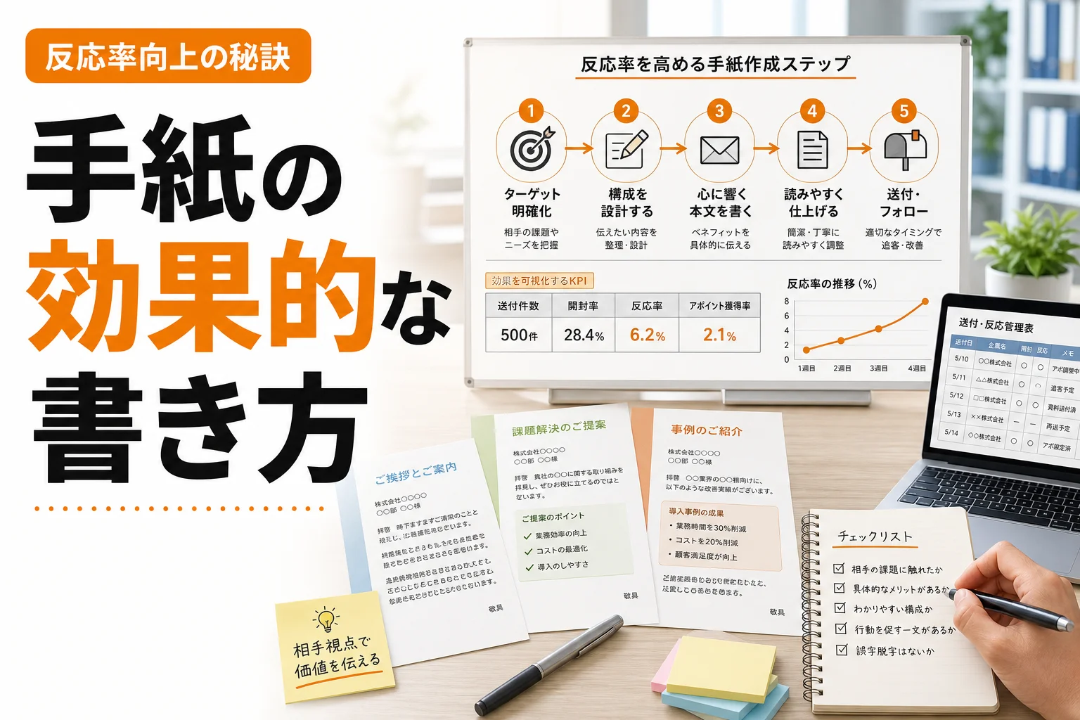 新規開拓 営業 手紙の効果を高める方法|反応率を上げる書き方・例文・送付後の動きまで解説