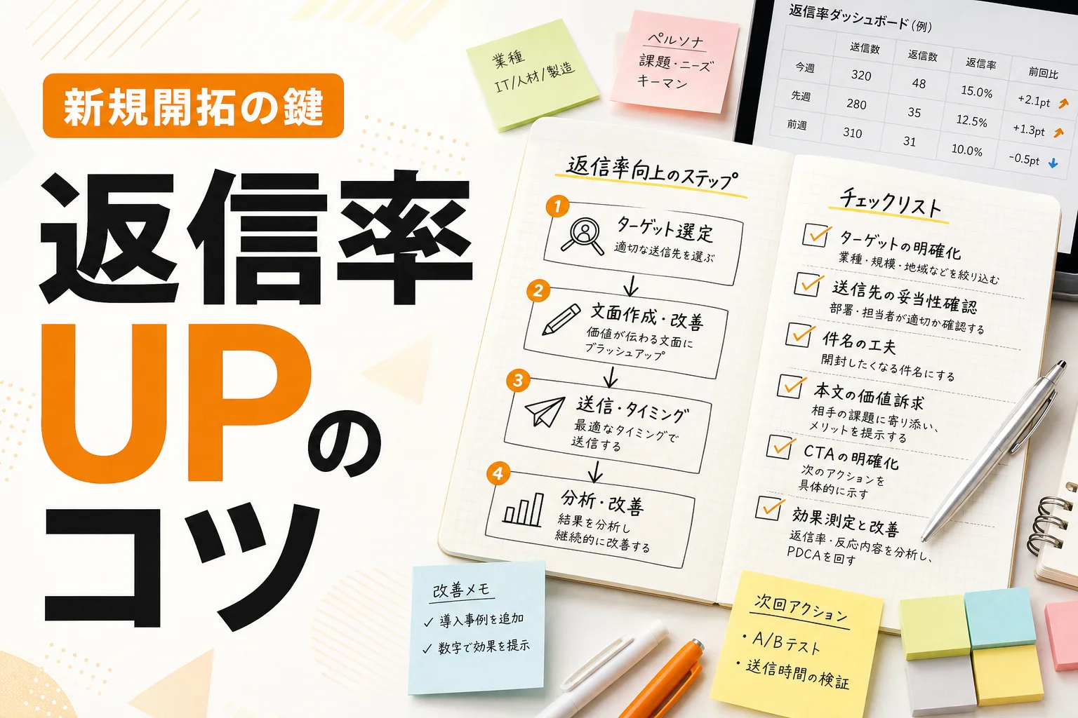 フォーム営業のコツ10選|返信率を高める文面・送信先選定・改善方法を解説