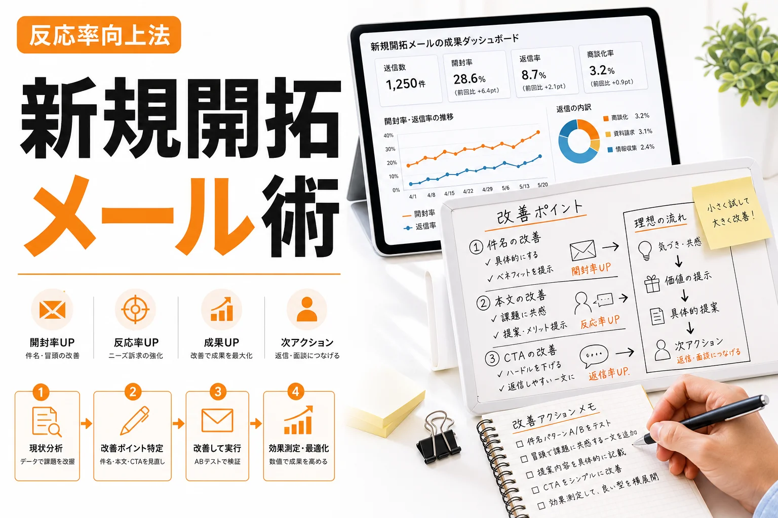 新規開拓メールの成果を高める方法|反応率を上げる書き方・例文・改善ポイントを解説
