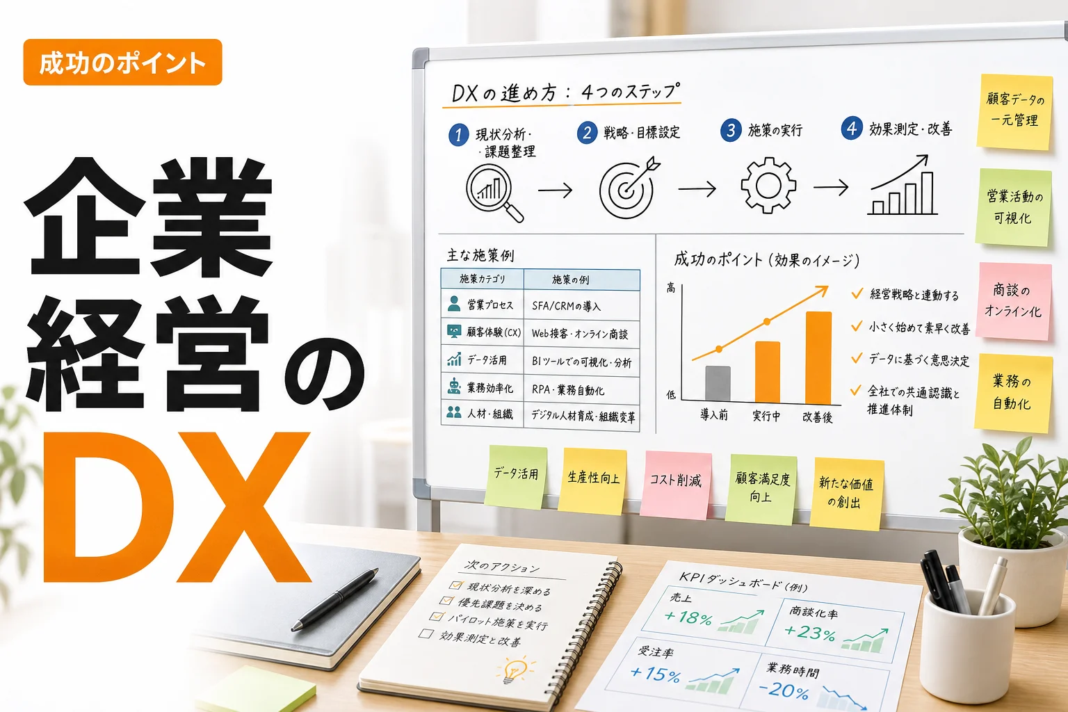 企業 経営 DXとは?BtoB営業課題を解決する進め方・施策・成功のポイントを解説