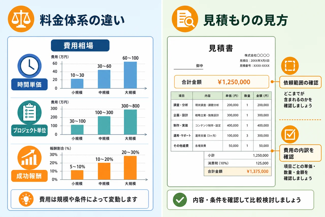 費用相場の考え方|料金体系ごとの違いと見積もりの見方