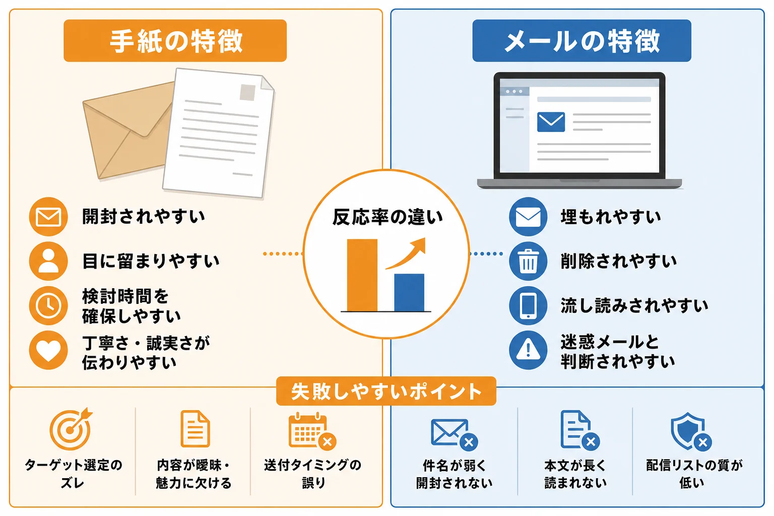 手紙営業で失敗しやすいポイント