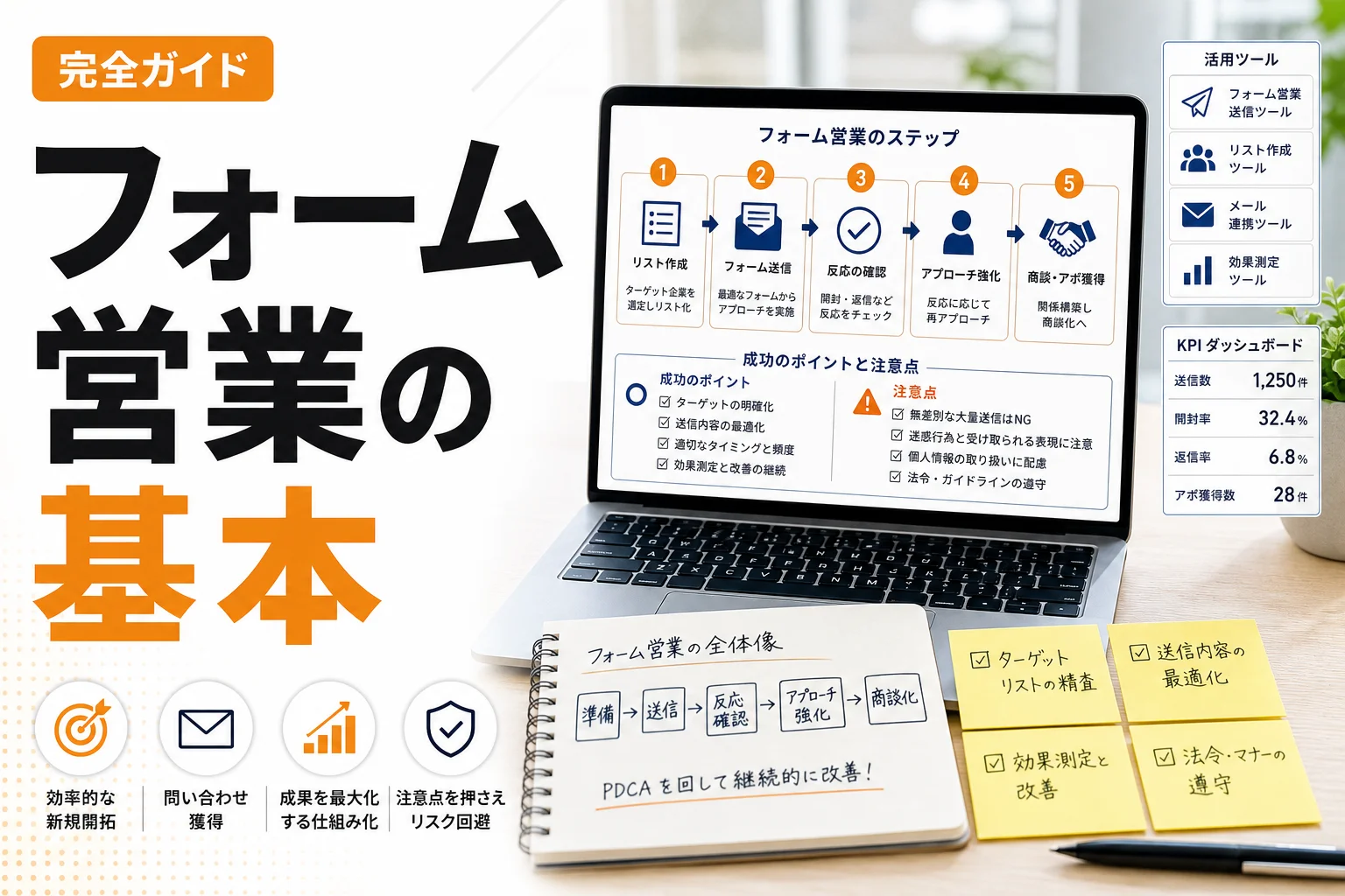 フォーム営業 自動の始め方完全ガイド|成果を出す仕組み化・注意点・ツール選びまで解説
