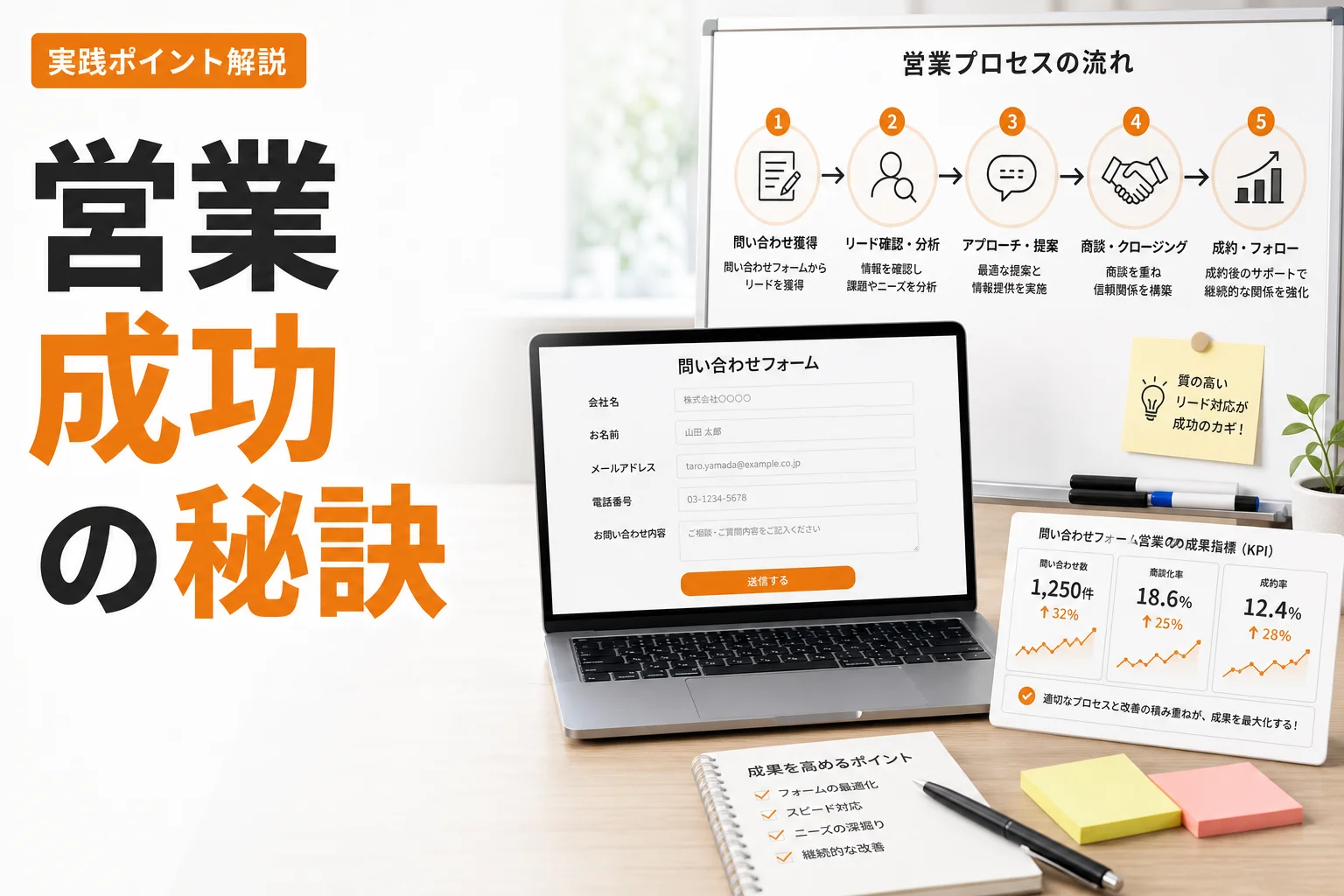 問い合わせフォーム営業の確率を高めるには?成果が出る企業の実践ポイントを解説