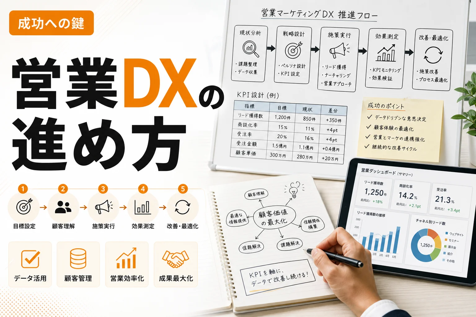 営業マーケティングDXとは?BtoB企業が成果につなげる進め方・施策・失敗回避を徹底解説