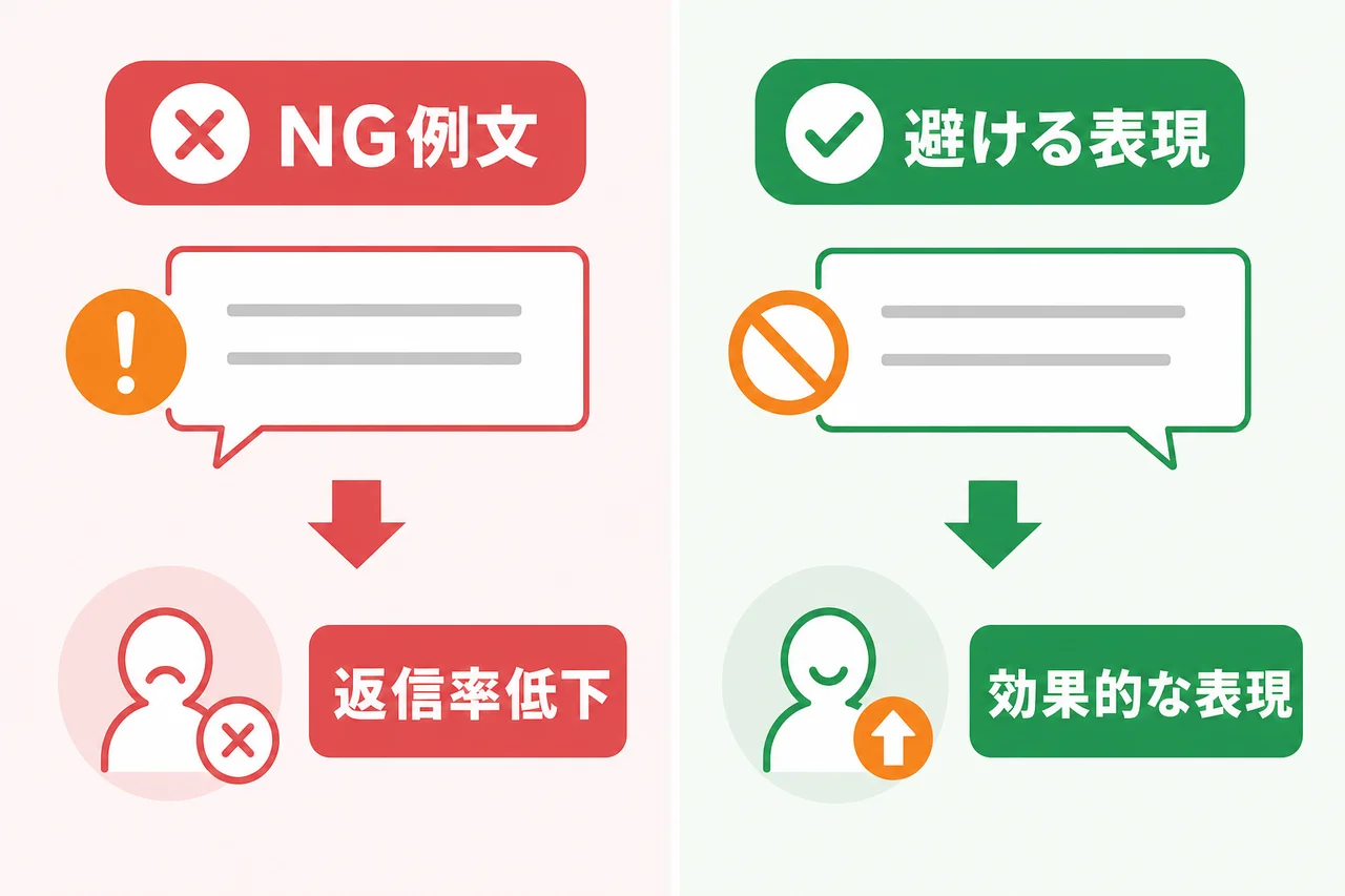返信率を下げるNG例文と避けるべき表現