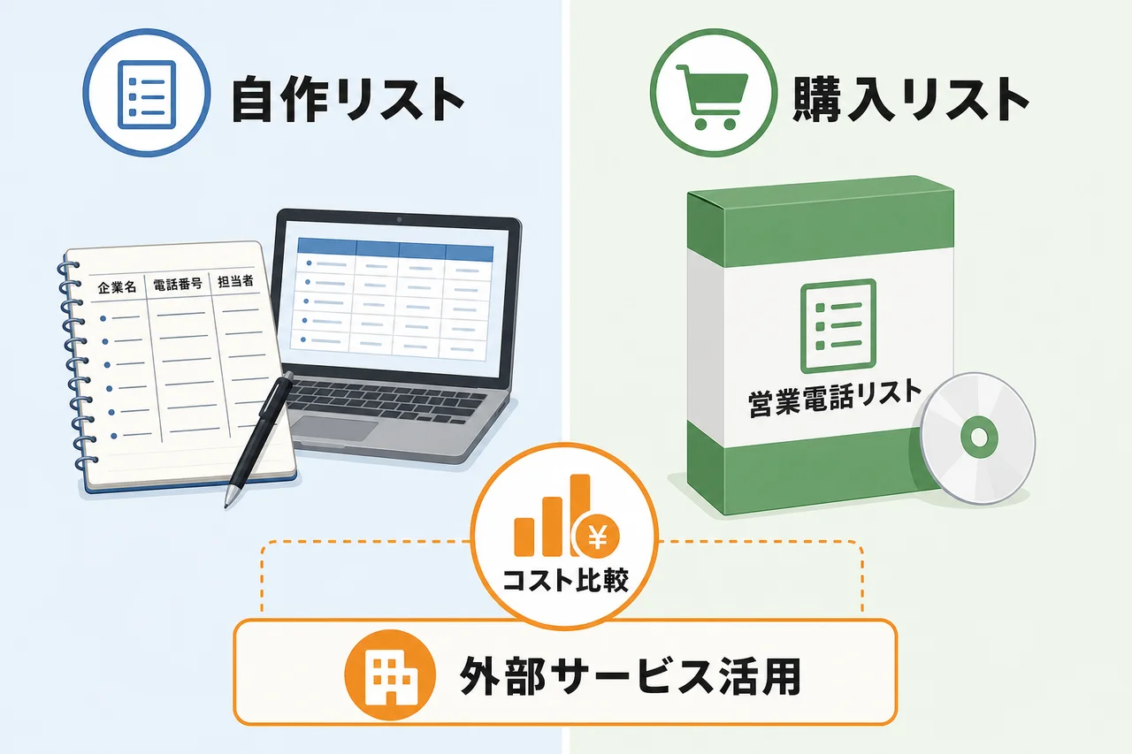 営業電話リストの主な入手方法|自作・購入・外部サービス活用
