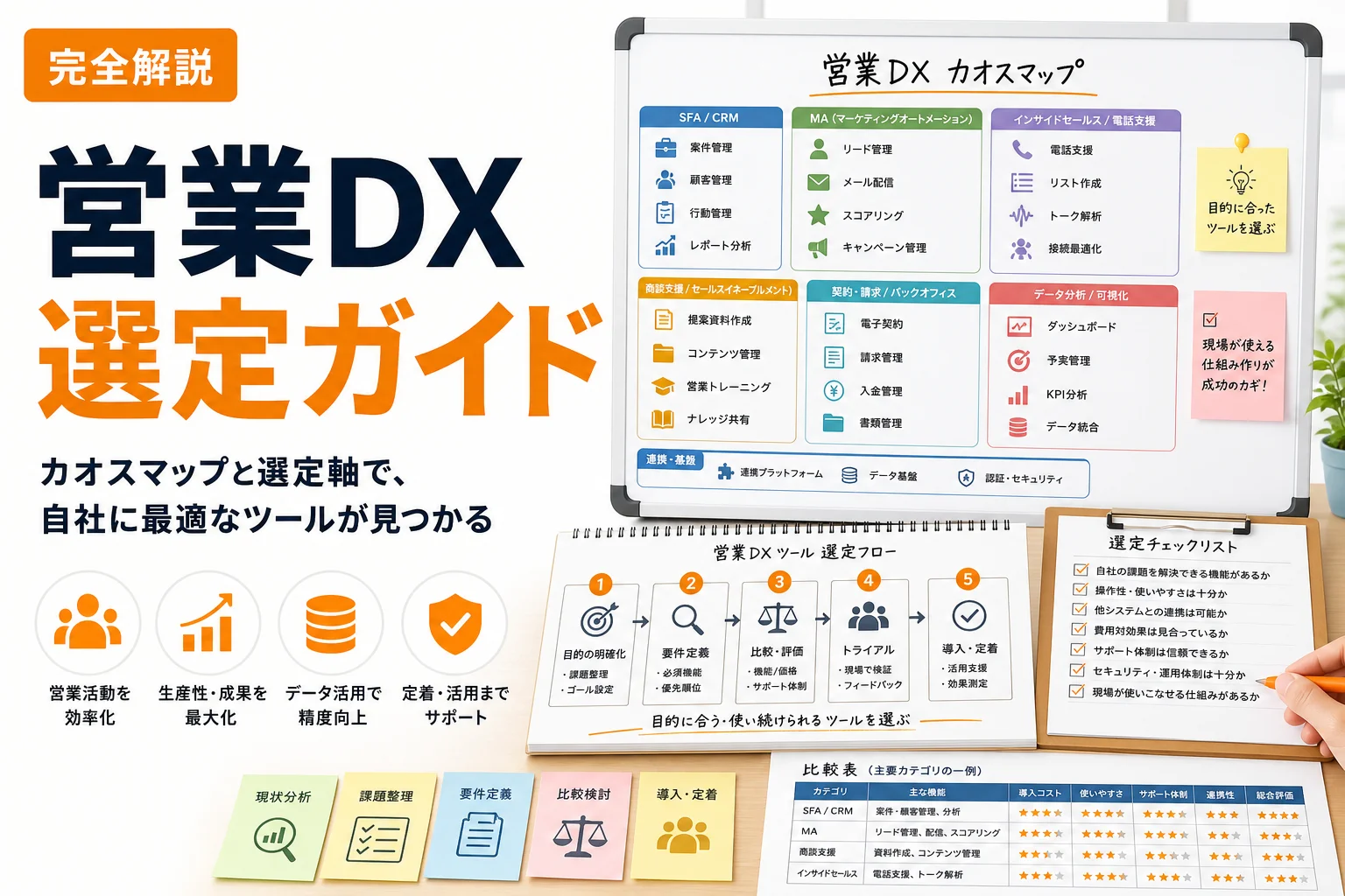 営業dx カオスマップ完全ガイド|主要カテゴリの整理から自社に合う選び方まで解説