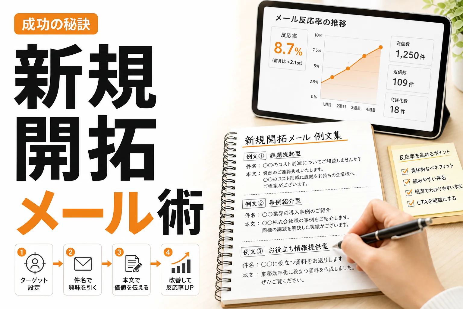 新規開拓メール 例文集|BtoB営業で反応率を高める書き方・件名・NG例まで解説