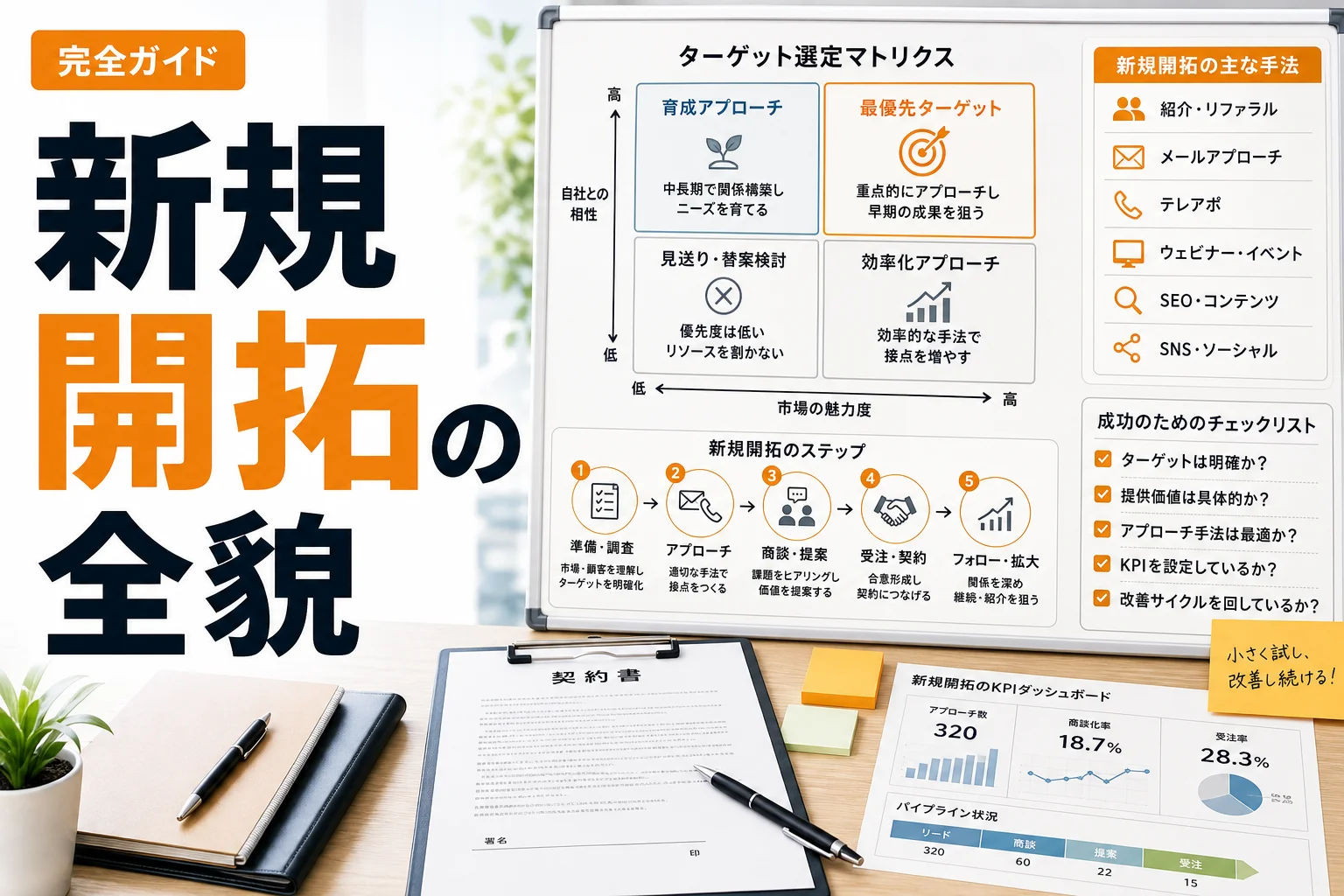 新規 開拓 必要 な ことを徹底解説|BtoB営業で成果につながる準備・手法・改善策