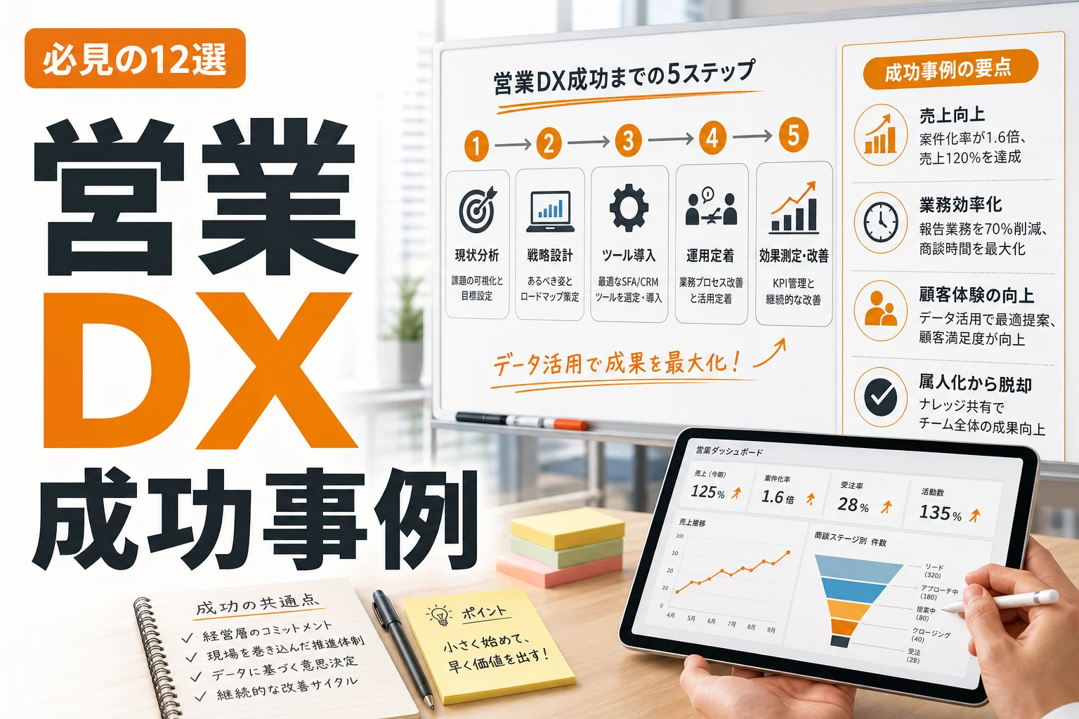 営業DX成功事例12選|成果につながる共通点と失敗しない進め方を解説