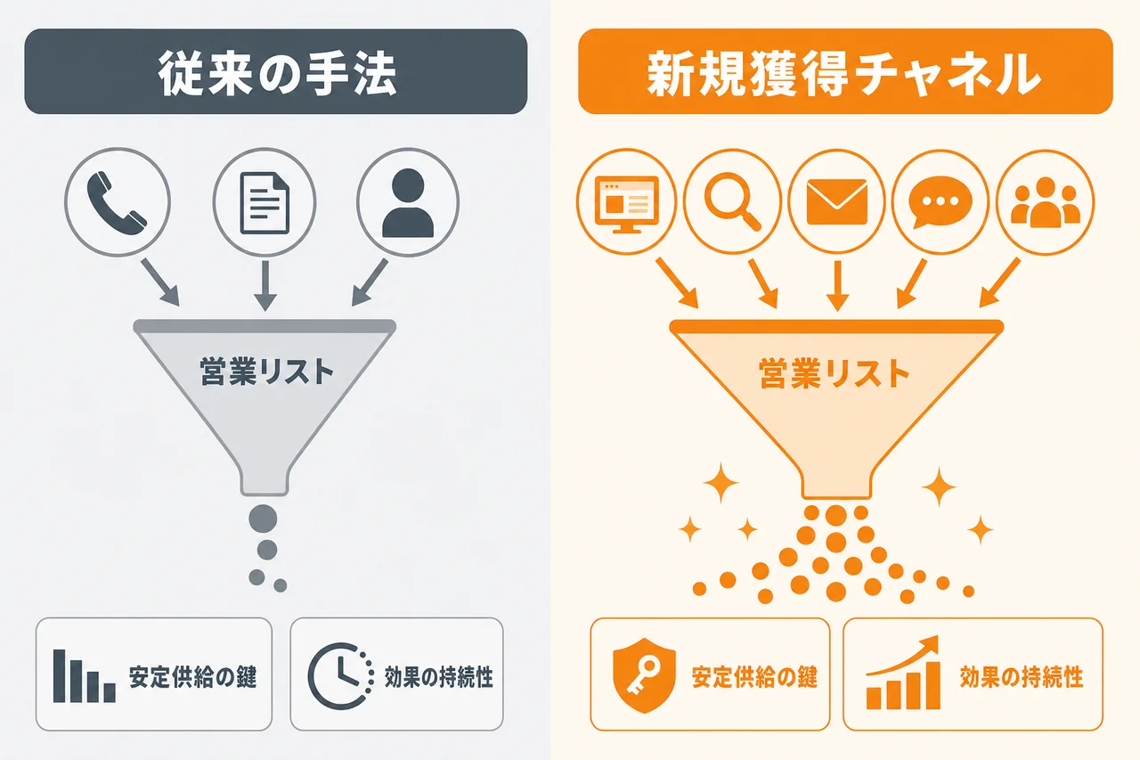 中長期で効く対策:営業リストを安定供給する新規獲得チャネル