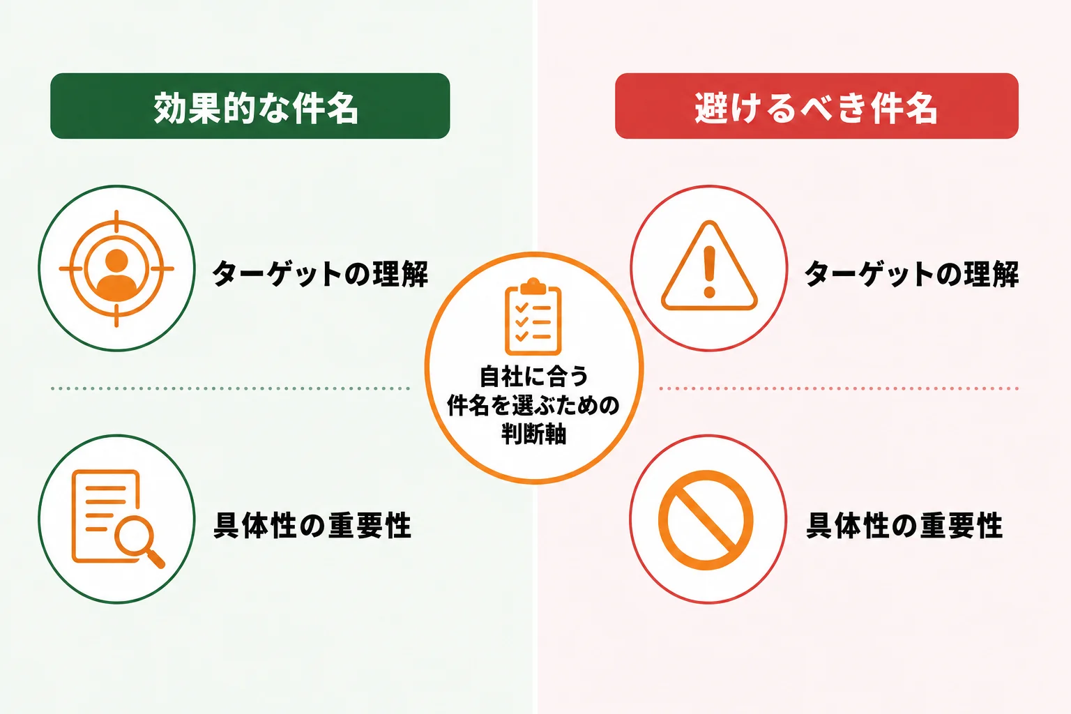 自社に合う件名を選ぶための判断軸