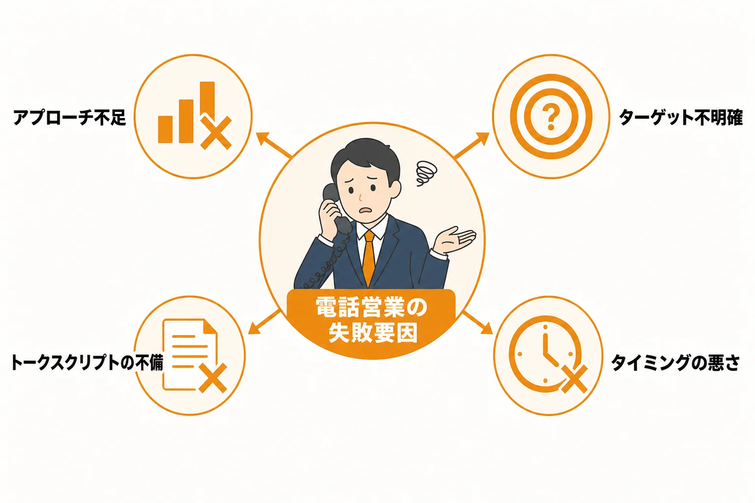 新規開拓の電話で成果が出ない主な原因