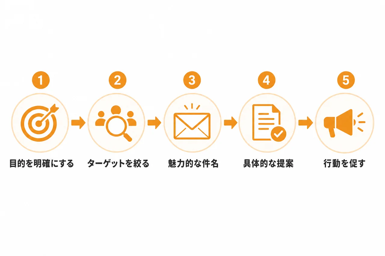 業種を問わず成果につながりやすい文面の書き方5ステップ