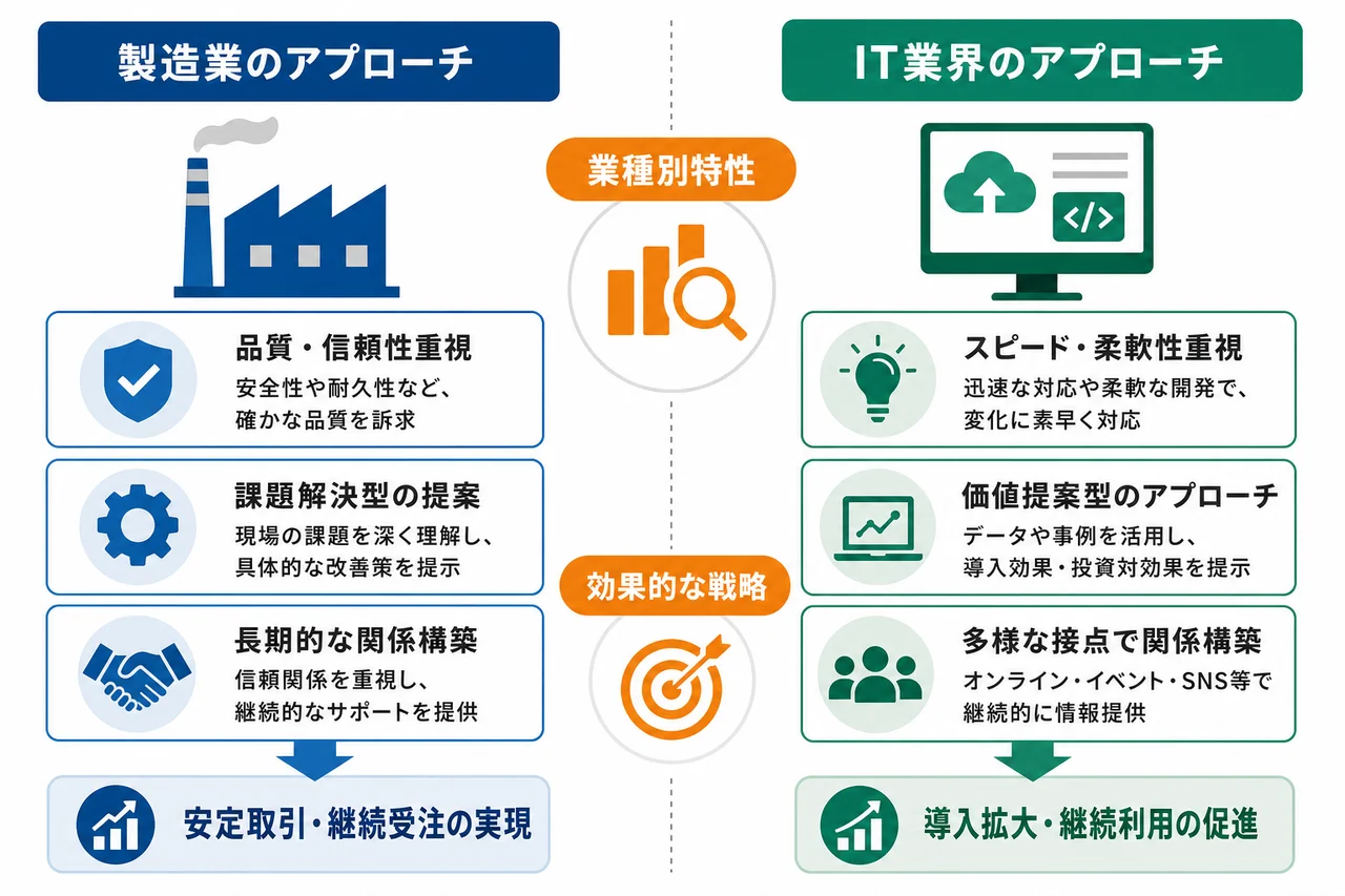 業種別に営業アプローチを変えるポイント