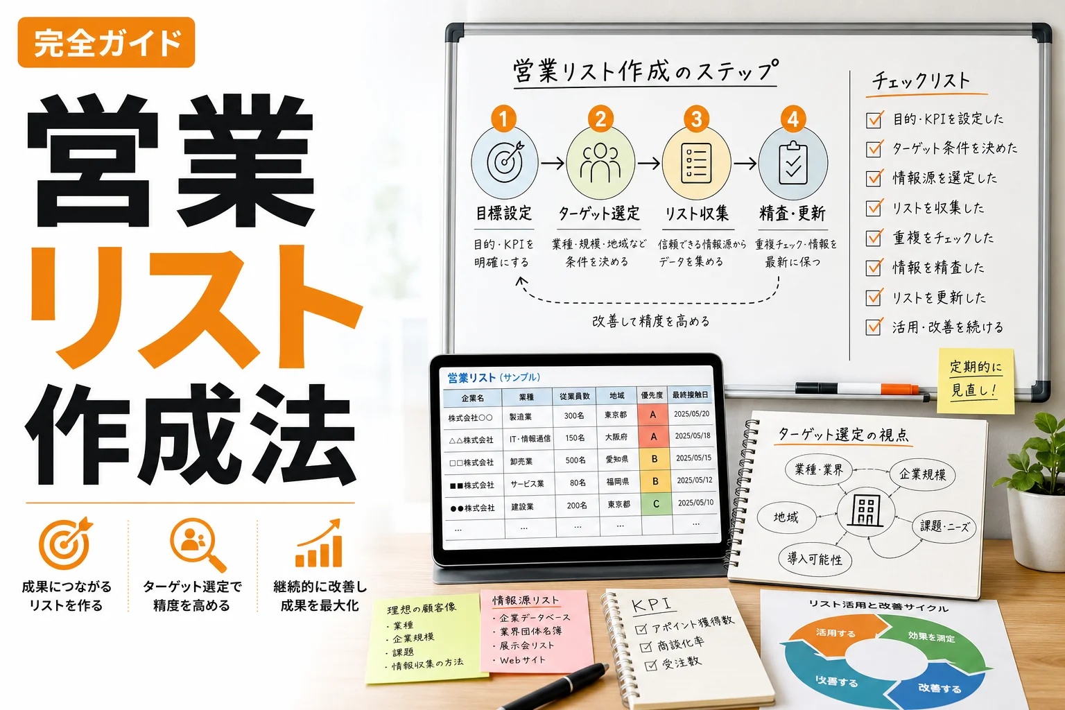 営業 リスト作成方法を徹底解説|BtoBで成果につながる作り方・集め方・改善方法