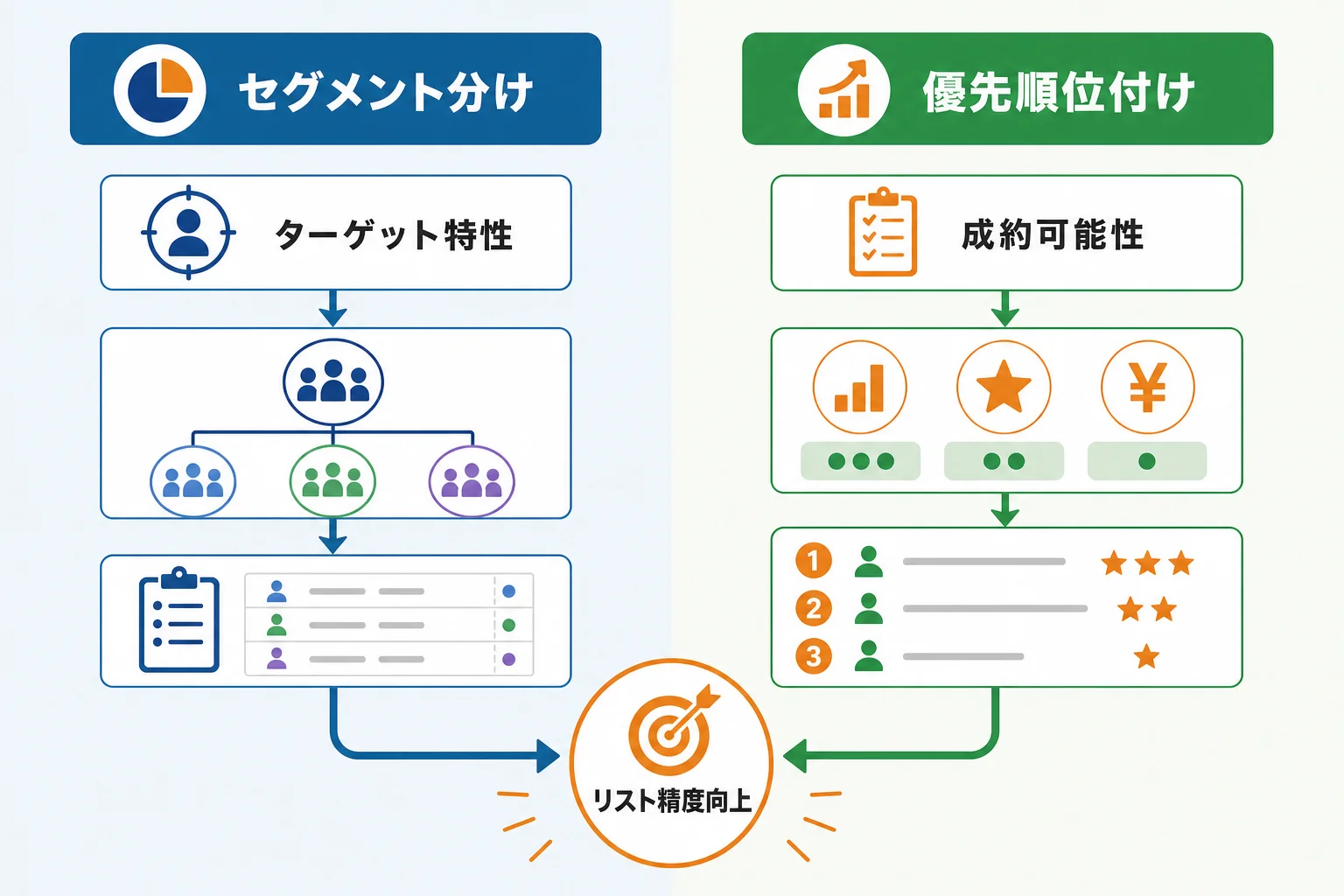 営業リストの精度を高めるセグメント分けと優先順位付け