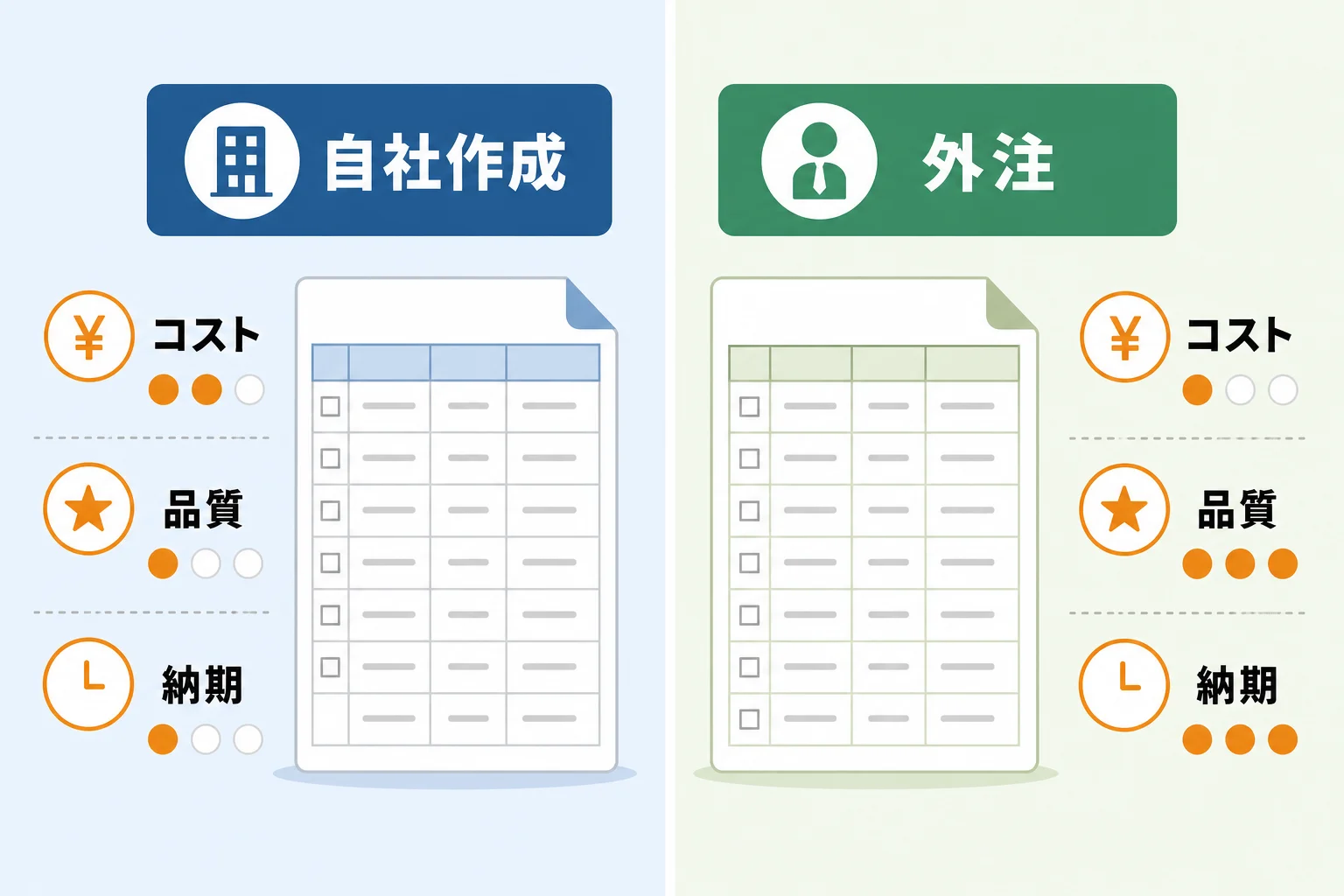 自社作成・購入・外注のどれを選ぶべきか